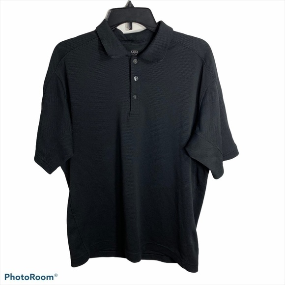 Nike Golf Men’s Black Polo Shirt Quilted Medium - Picture 1 of 6